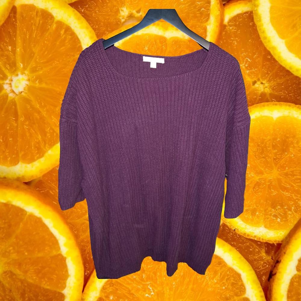 Woman Within Purple Knit Scoop Neck Sweater Size 1X‎